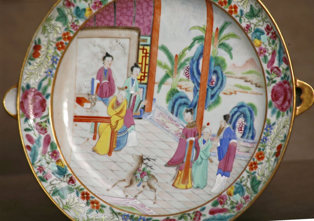 Pair of Chinese Export Warming Plates